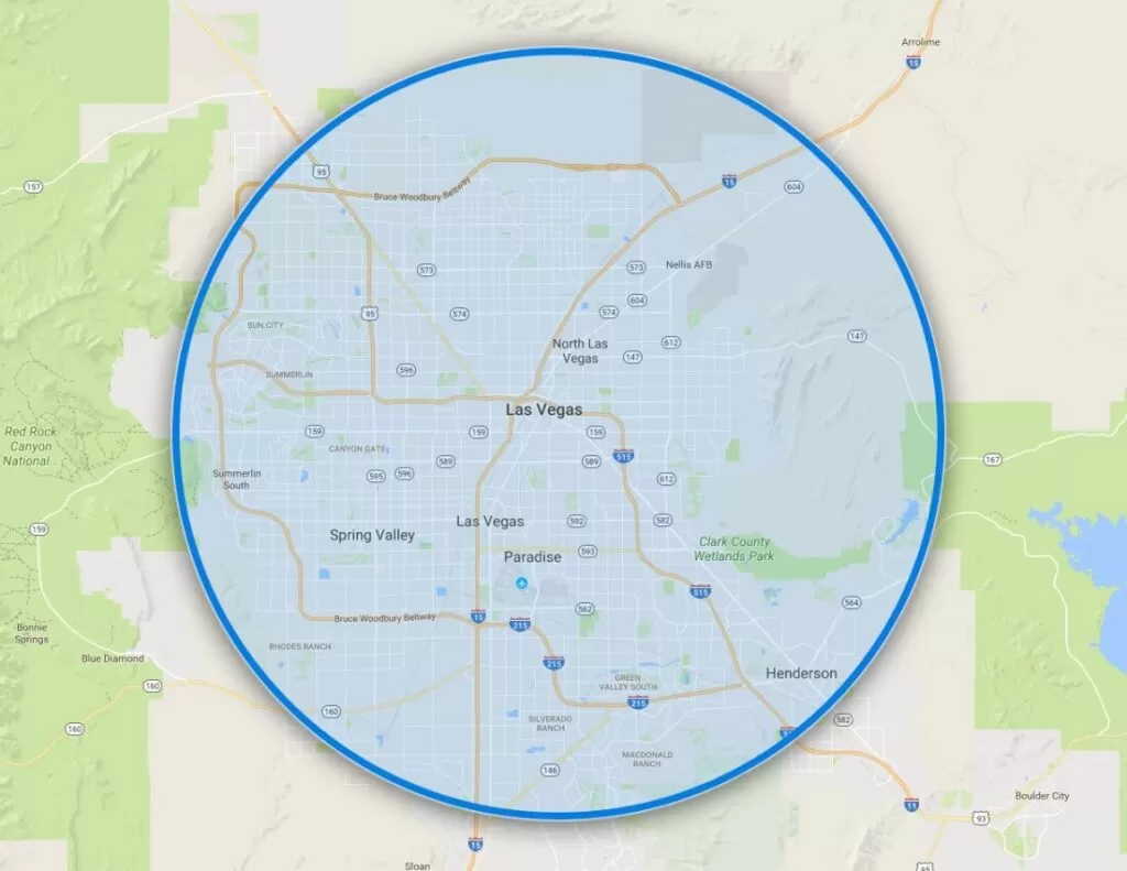 Comfort Masters HVAC service area across Las Vegas, Summerlin, Henderson and North Las Vegas