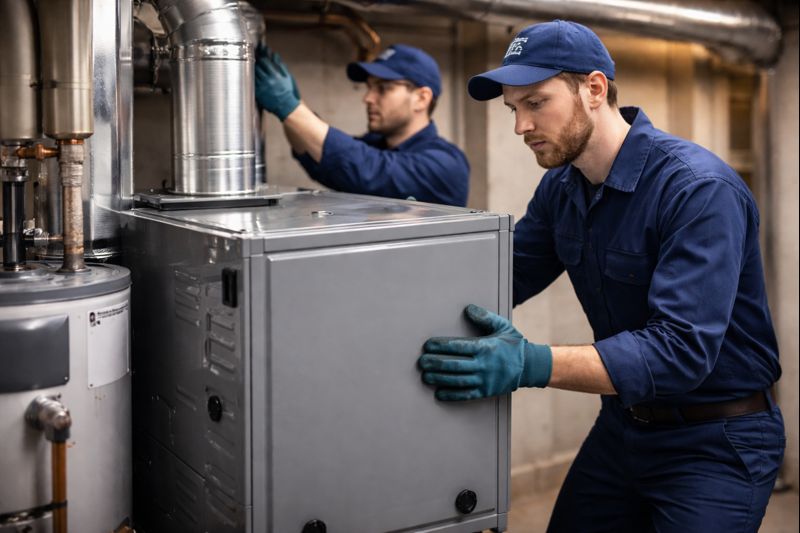 Las Vegas furnace installation new heating system replacement Comfort Masters 702-869-8093 heat pump install