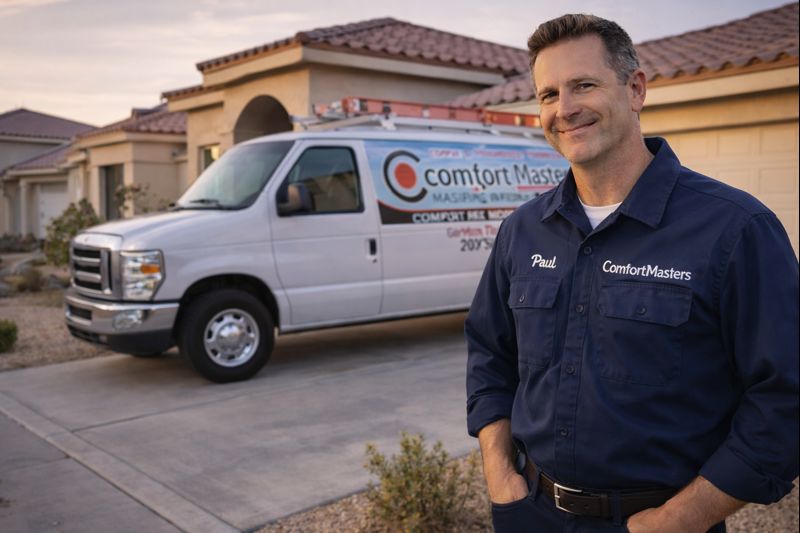 Trusted Las Vegas HVAC company Comfort Masters reliable experienced technicians 702-869-8093 family owned