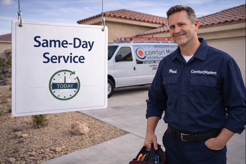 Fast Las Vegas HVAC repair same day AC service Comfort Masters 702-869-8093 emergency fast response